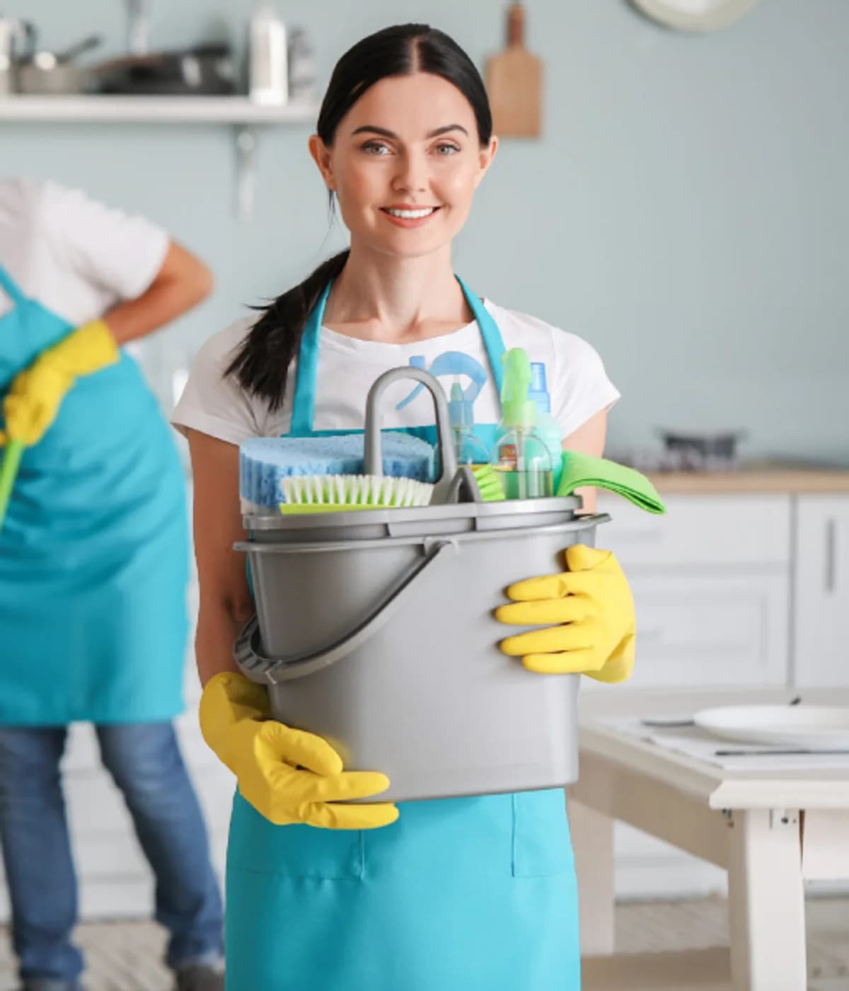 A Mavella professional carefully cleaning a bright, tidy home