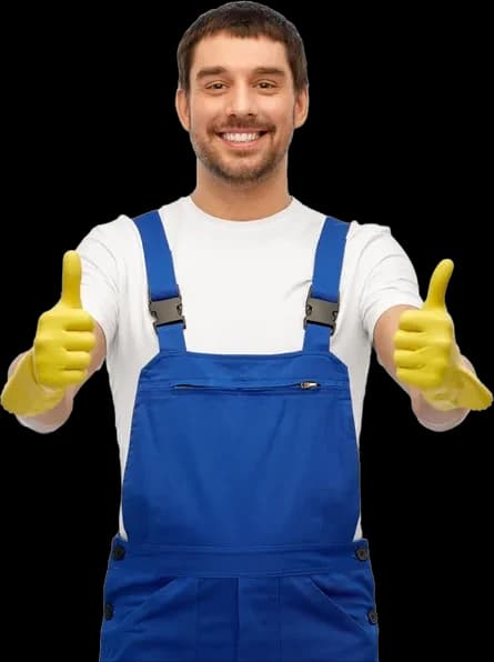 A friendly Mavella professional in a blue uniform giving a thumbs up